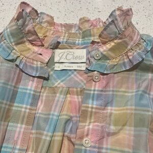 J.Crew Pastel Plaid Ruffle Top
